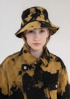 Feng Chen WangTIE DYE DENIM BUCKET HAT - Yellow And Black
