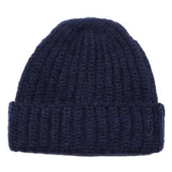 Câbleamicableami Mohair Tube-Yarn Beanie - Navy