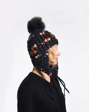 Mischa LampertXL Pom Twombly Fro Tri One Pom Beanies - Graphite/dark - Image 2