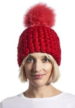 Mischa LampertXL Pom Beanie Pomster - Tomato Red