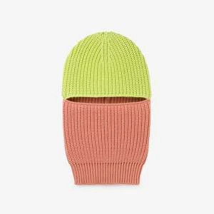 Verloopribbed Colourblock Balaclava - Lime/coral - Image 4